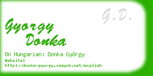 gyorgy donka business card